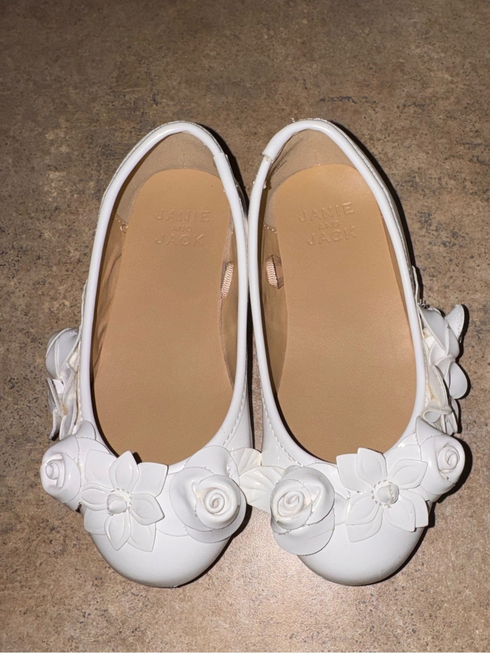 Janie and Jack Girls' White Rosette Ballet Flats